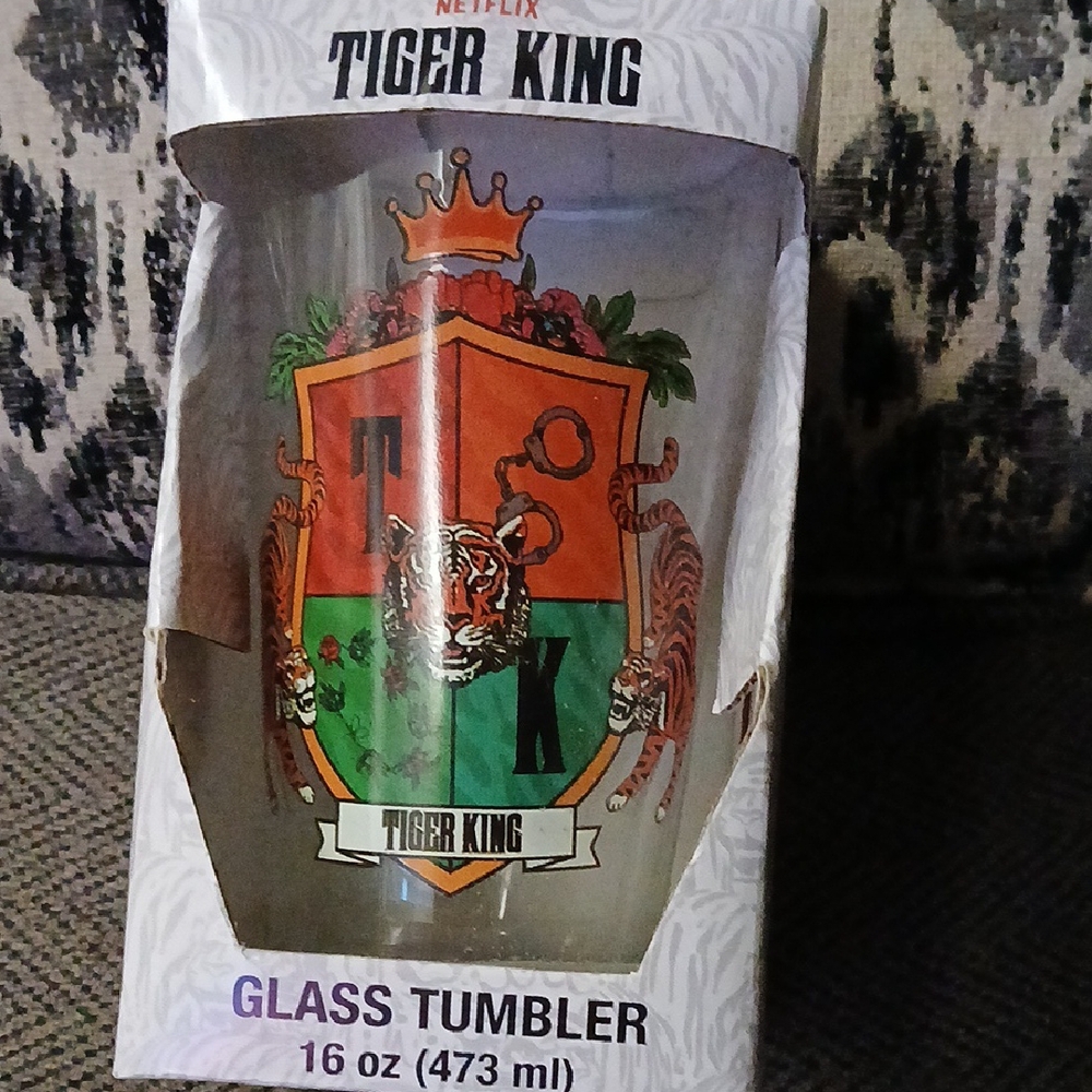 Glass Tumbler - Orange and Green